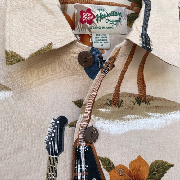 Hilo Hattie Island Rock Guitar+Floral Hawaiian Camp Shirt M - Picture 4 of 10